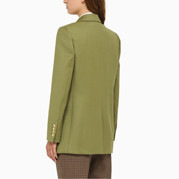 Blazé Milano Exit double-breasted wool blazer in green - Picture 9 of 15